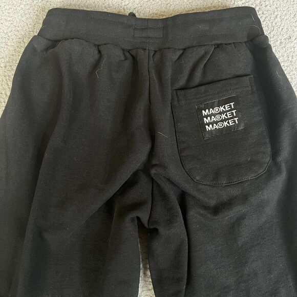 Chinatown Market Jogger Sweatpants Mens Large Black Heavyweight Spellout Roses - Picture 5 of 12